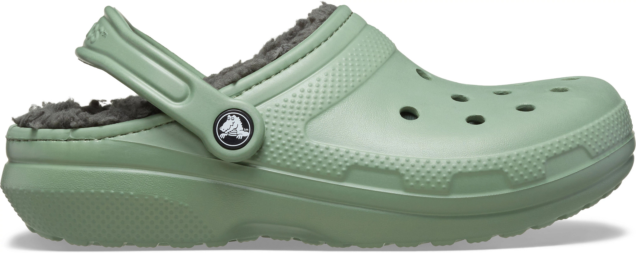 Men's Crocs Classic Lined Clog shown in Moss (Green)