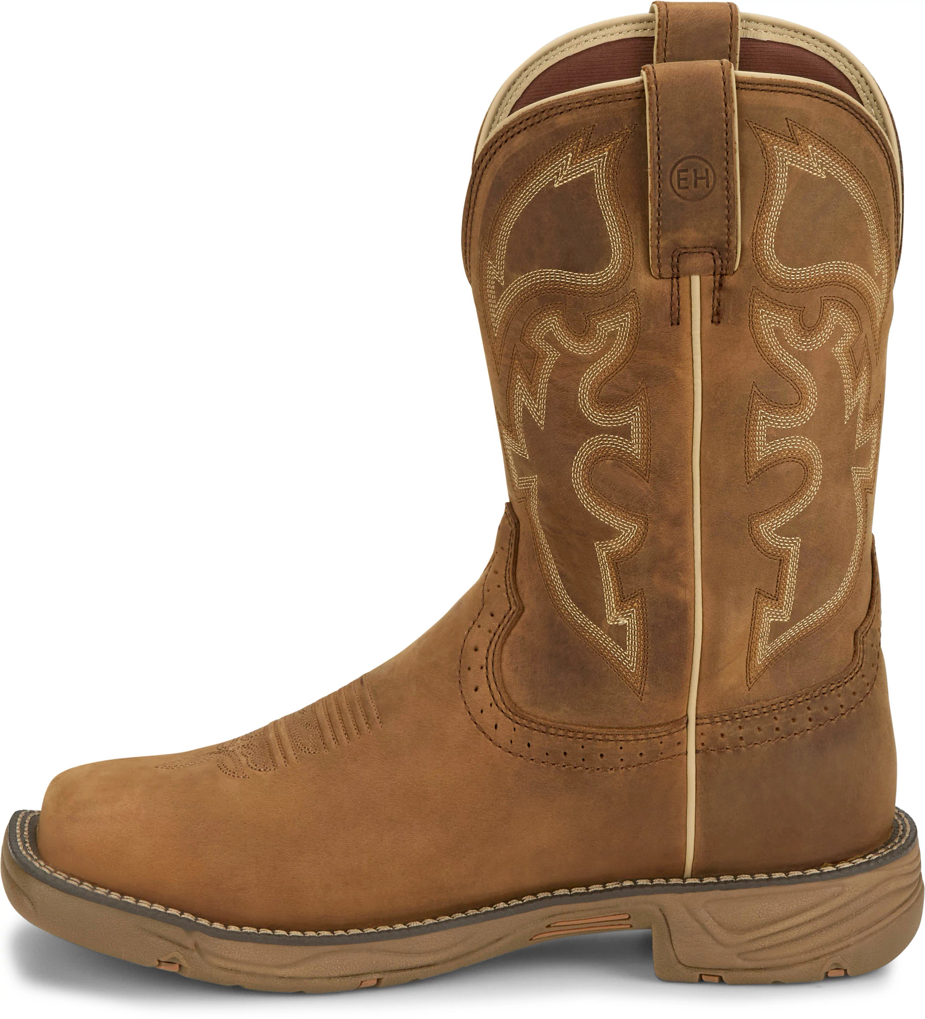 Justin square toe work boots online