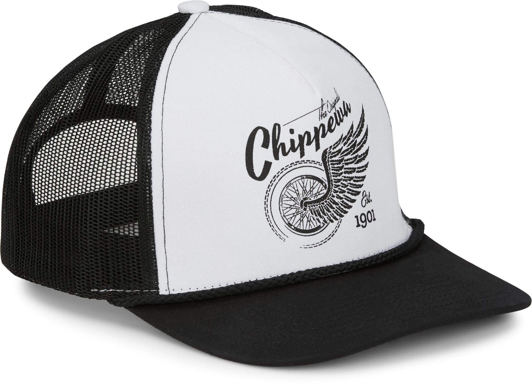 Chippewa Wheel Wing Trucker Cap shown in White (White)