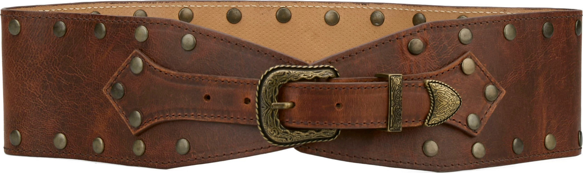 Nocona Studded Belt shown in Ginger (Brown)