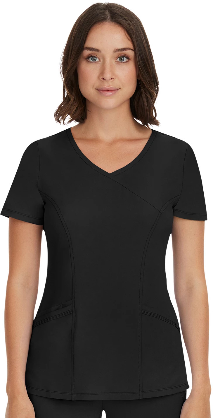 Women's Healing Hands HH Works Madison Mock Wrap shown in Black (Black)