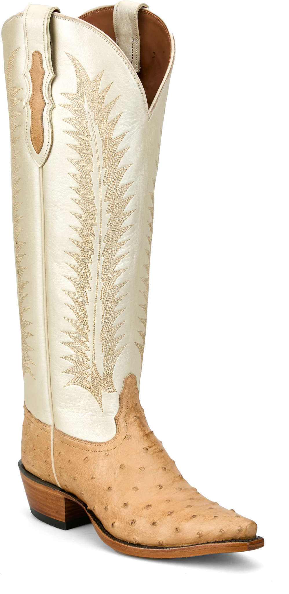 Carolina 17" Full Quill Ostrich  shown in Vintage Tan (White)