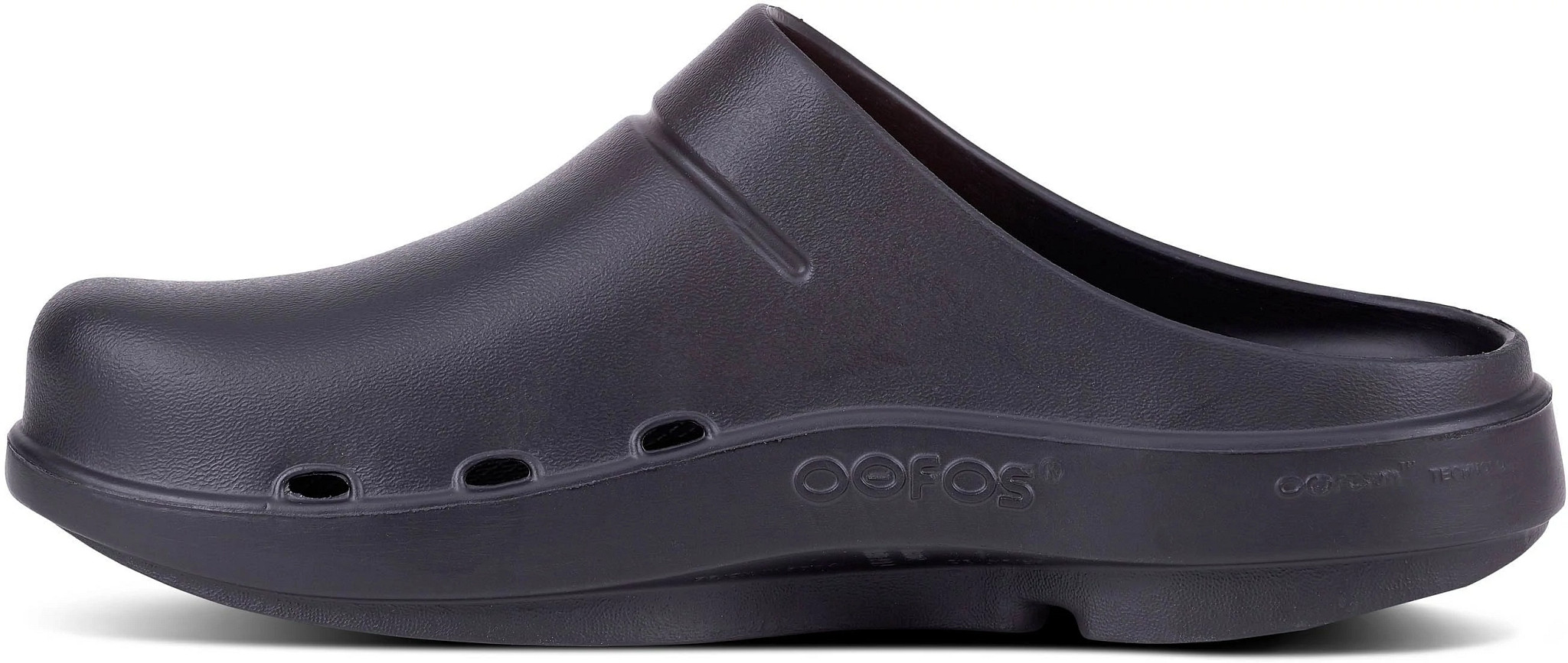 Women's Oofos Oolcloog Clog shown in Black (Black)