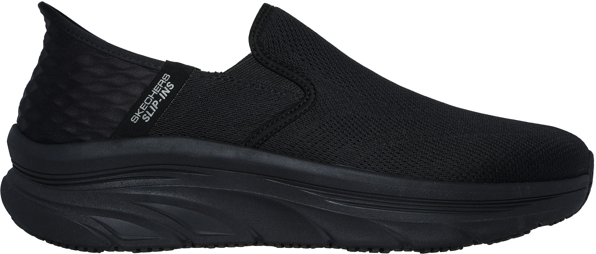 Men's Skechers Slip-Ins Slip Resistant D'Lux Joden Walker shown in Black (Black)