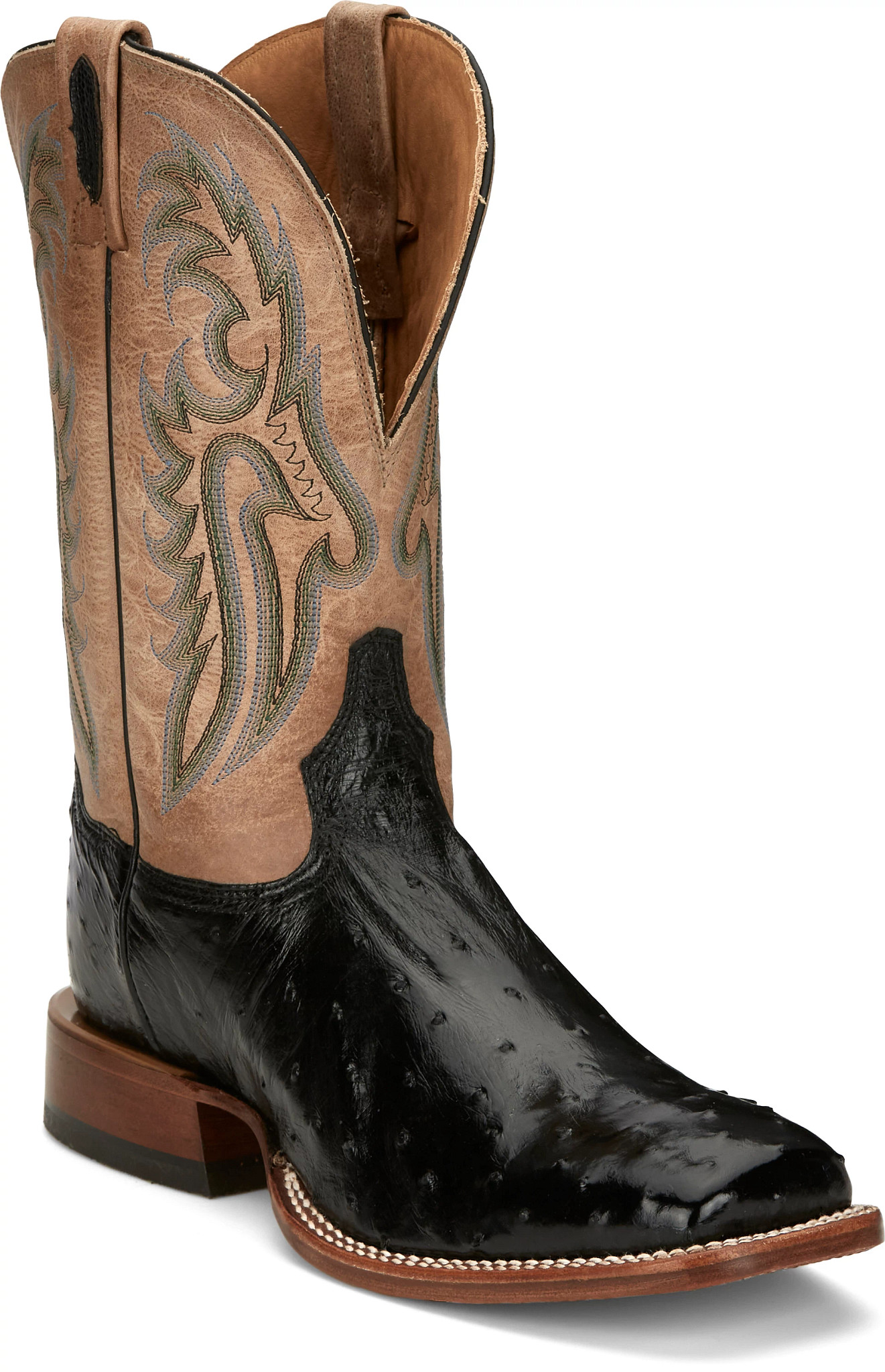 Justin black ostrich square toe boots on sale