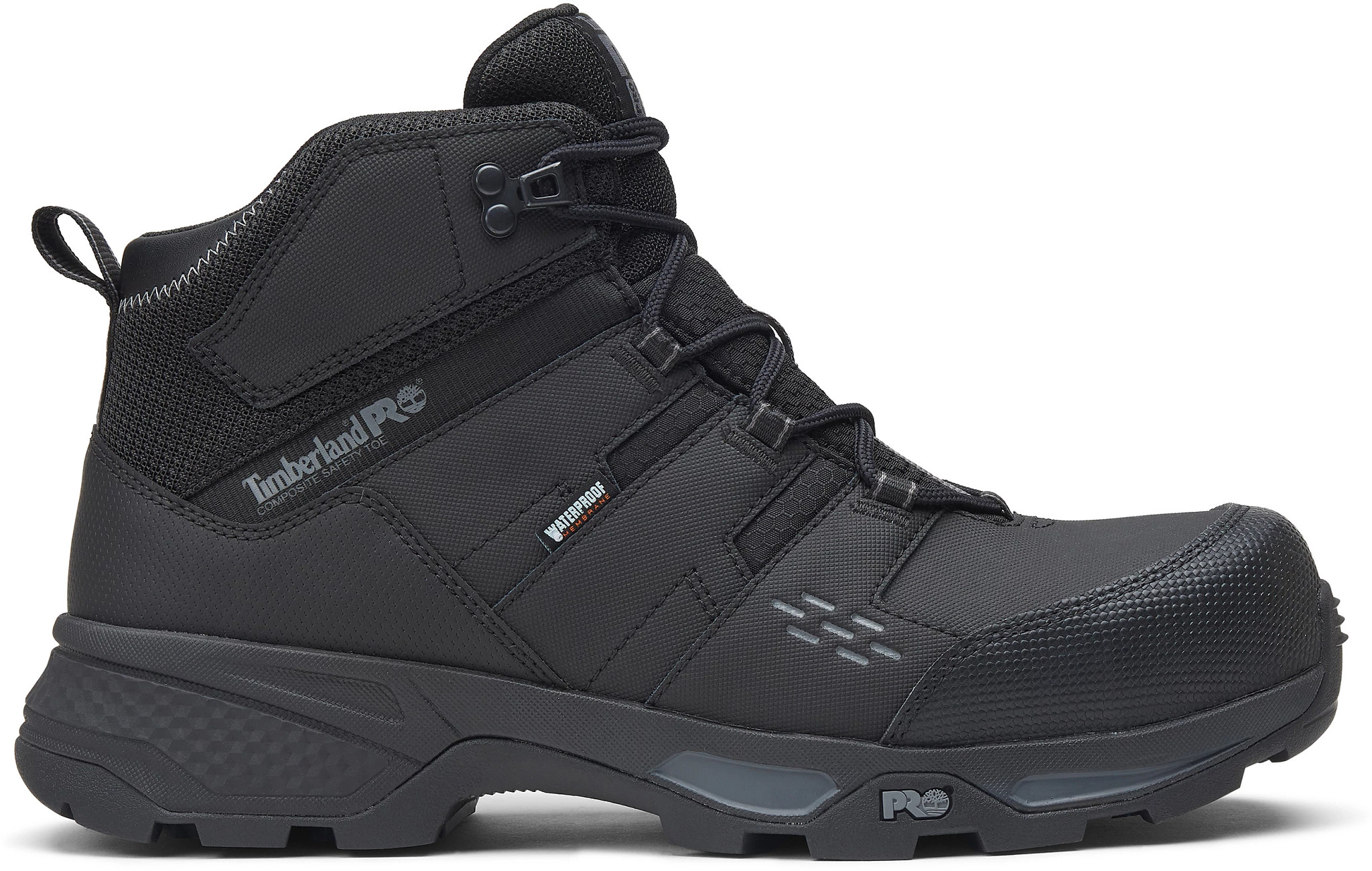 Men's Timberland Pro Waterproof Composite Toe Switchback Lt Hiker shown in Black (Black)