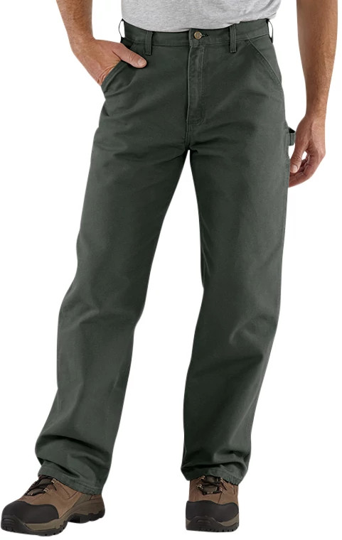 Men's Carhartt Washed Duck Utility Pant shown in Green (Green)