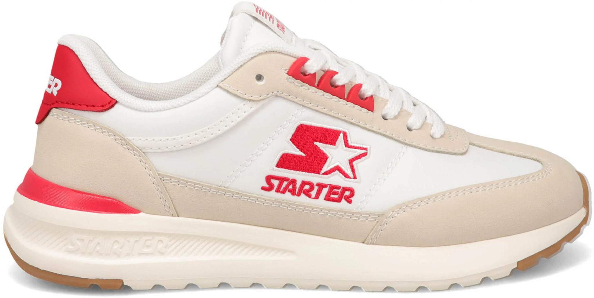 Women's Starter Sprint Jogger shown in White/Tan/Red (White)