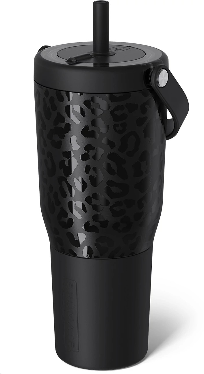 Unisex Brumate Resa 35oz Handled Tumbler shown in Onyx Leopard (Black)