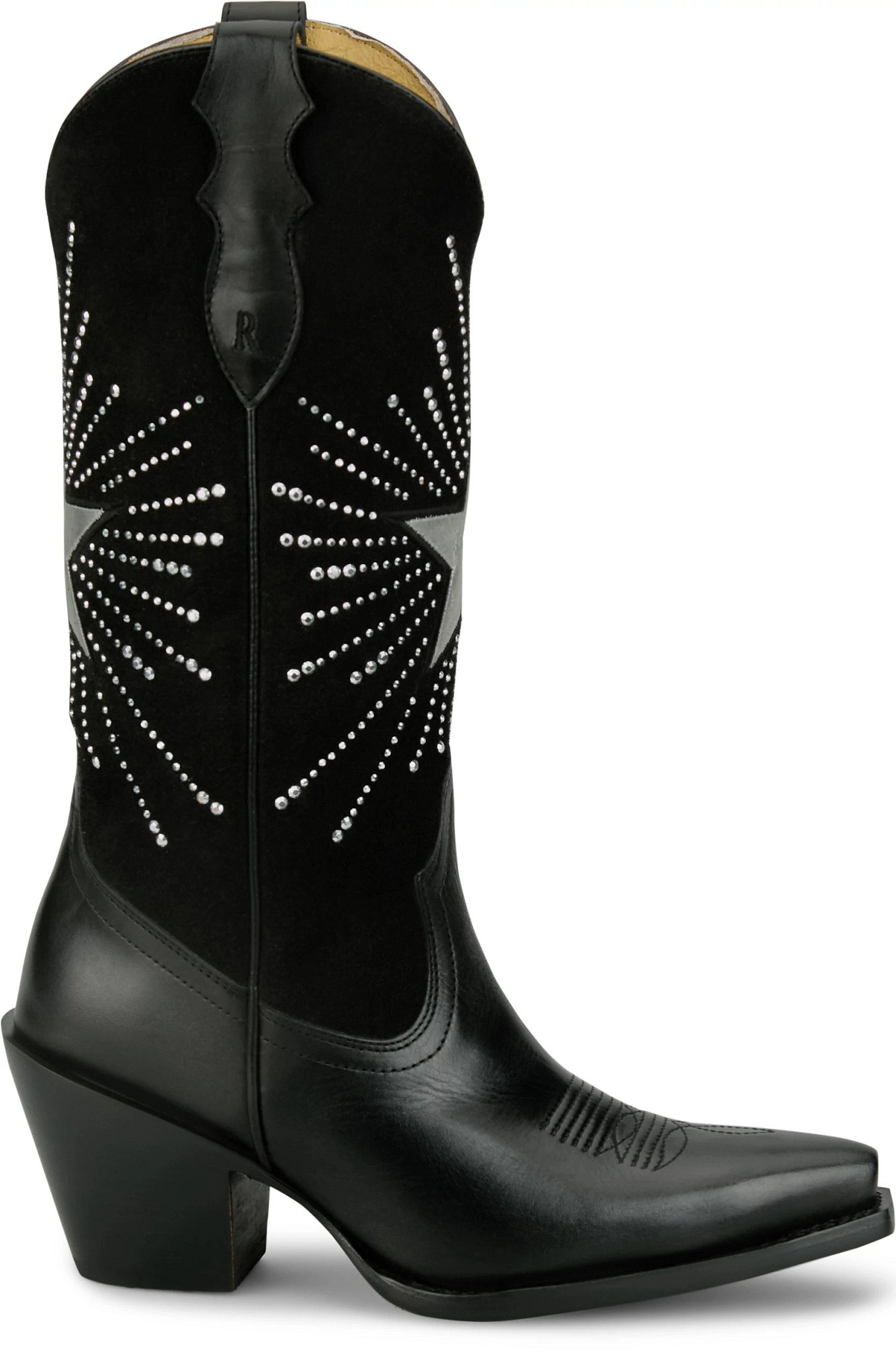 Women's Justin Boots Radio 13" Western shown in Black (Black)