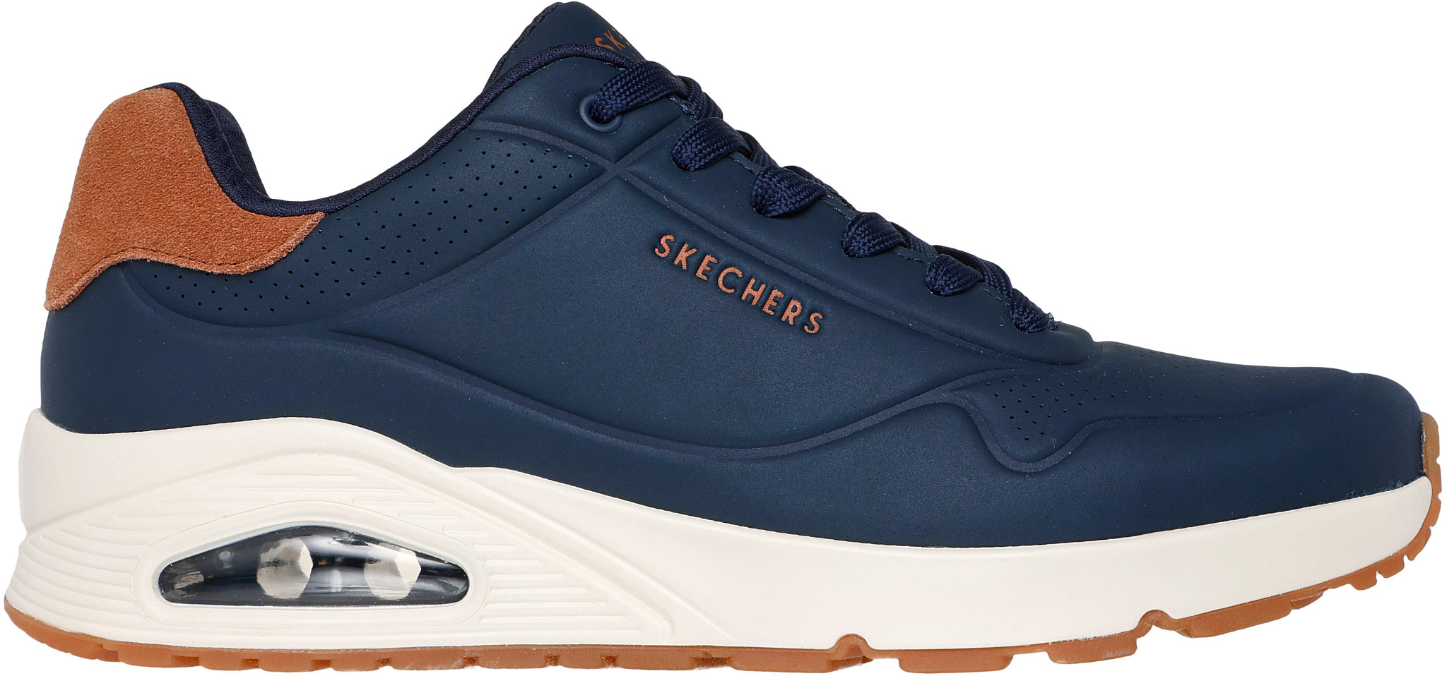 Men's Skechers Uno Suited On Air Runner shown in Navy (Blue)