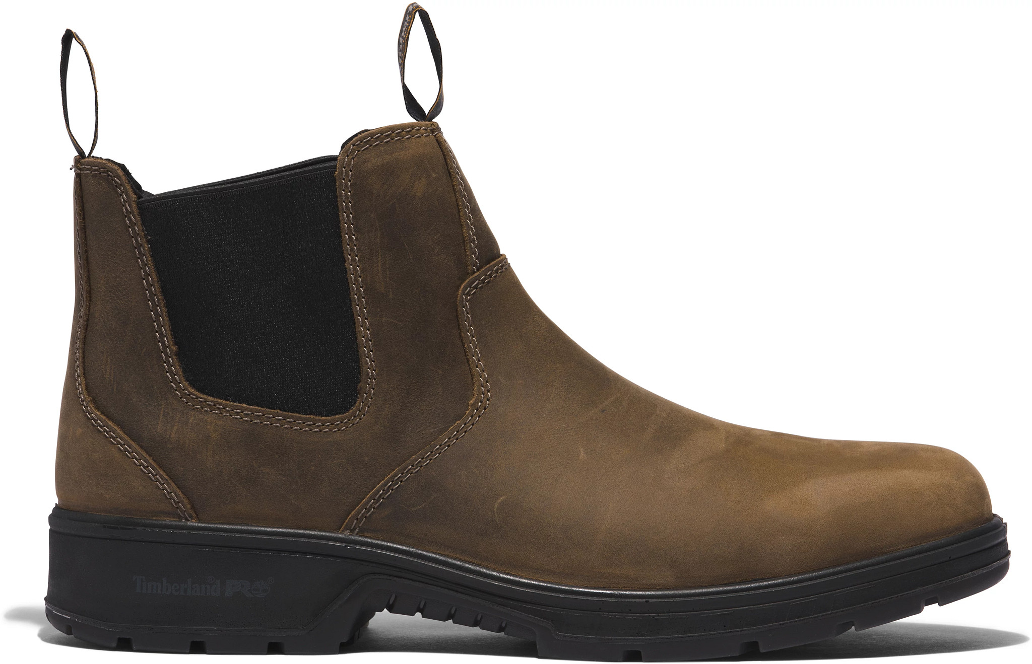 Men's Timberland Pro  6 Inch Nano Toe Eh Nashoba Chelsea Boot shown in Brown (Brown)