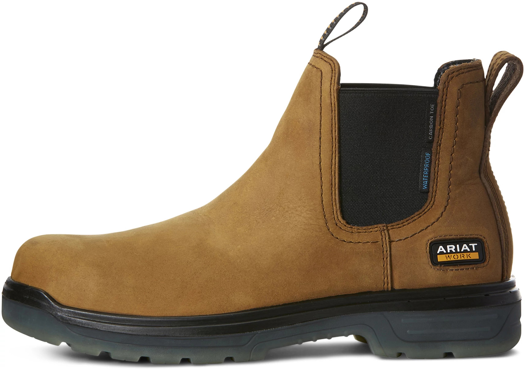 Men's Ariat Turbo 6 Inch Waterproof Composite Toe Chelsea Boot shown in Brown (Brown)