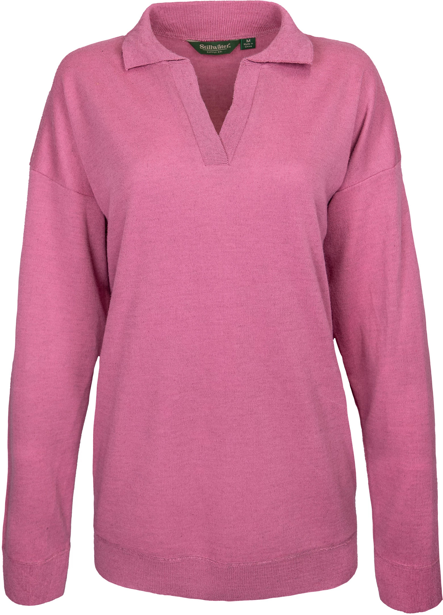 Women's Pacific Teaze Berlin Polo V Neck Sweater shown in Pink (Pink)