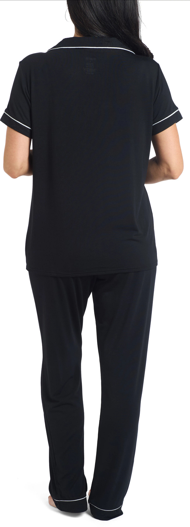 Ladies Classic Short Sleeve Pant Set - Heathered Modal