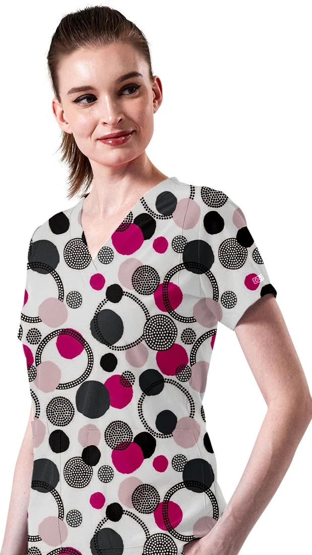Women's Parkley Quantum Aurora Cross My Hearts V Neck shown in White/Multi (Prints)