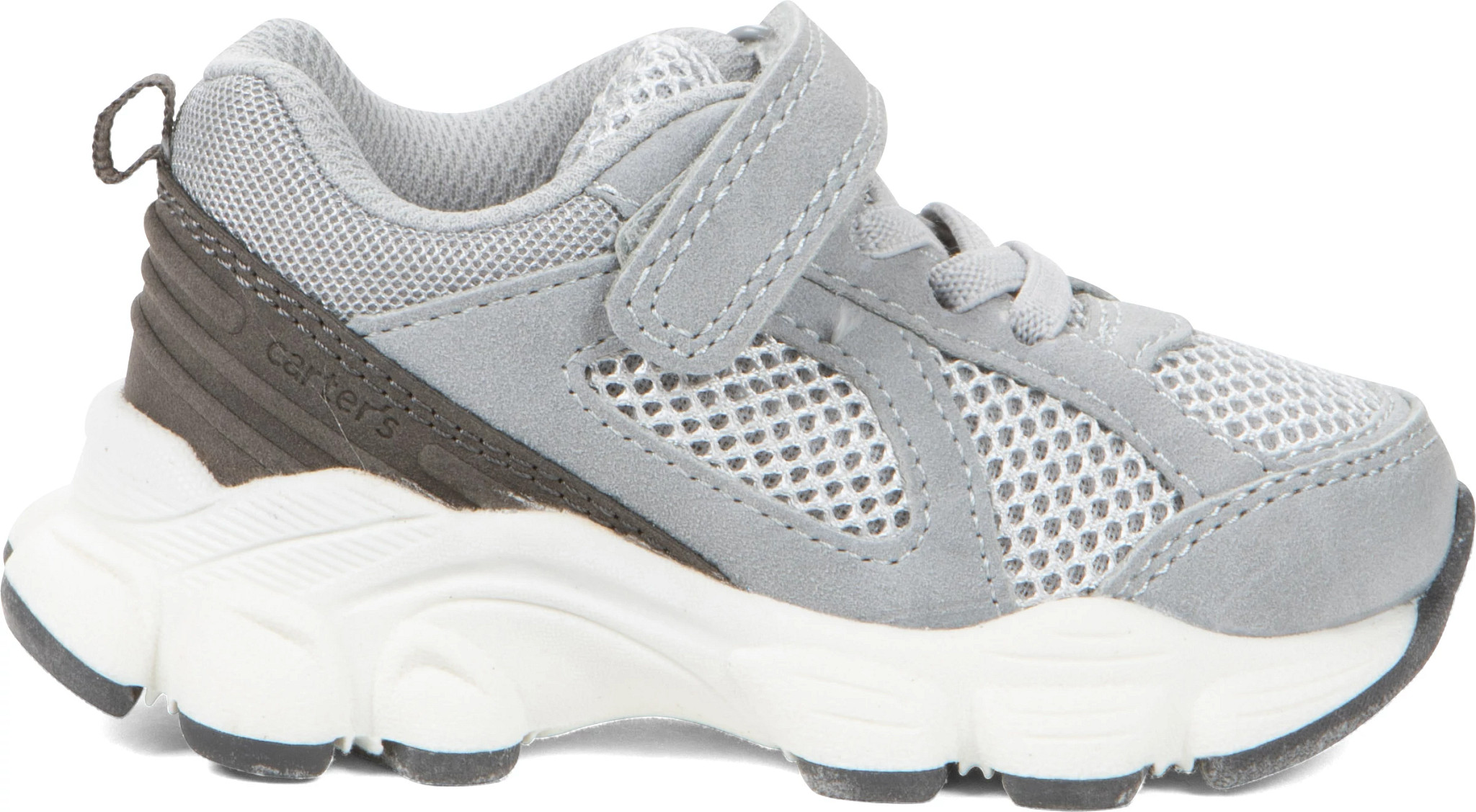 Youth Boy's Carters Reese Velcro Runner shown in Light Grey (Grey)