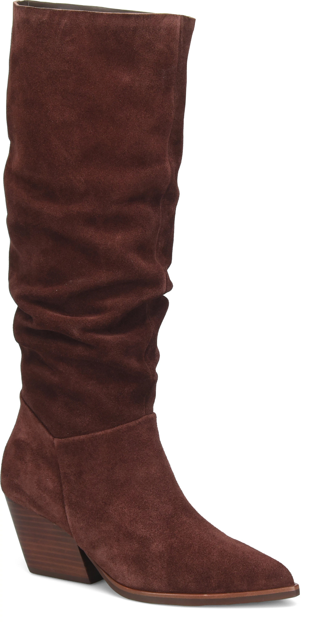 Darlene se muestra en la Burgundy Suede (Rojo)