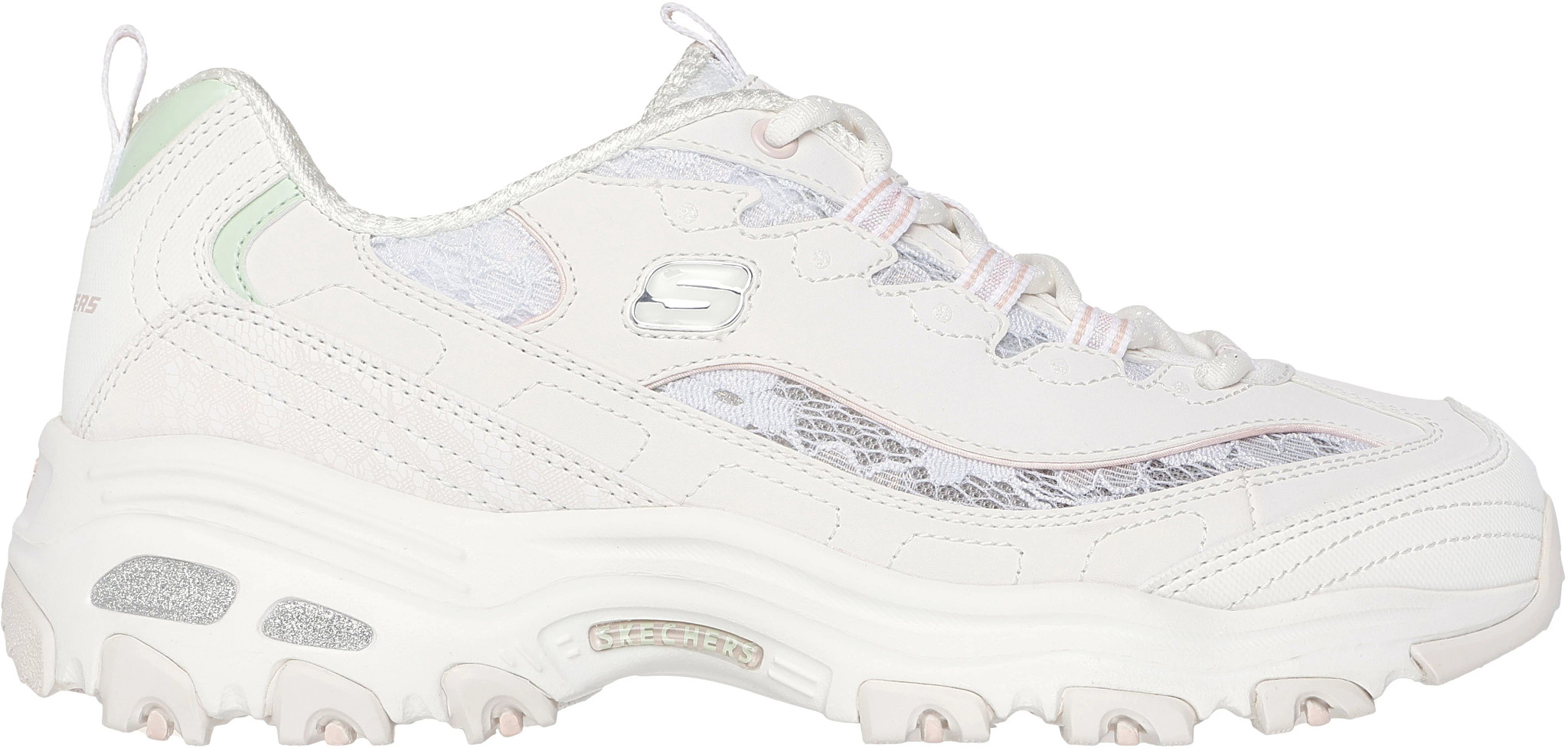 Women's Skechers Sport D'Lites Sunlit Garden shown in Off White/Pink (Off White)
