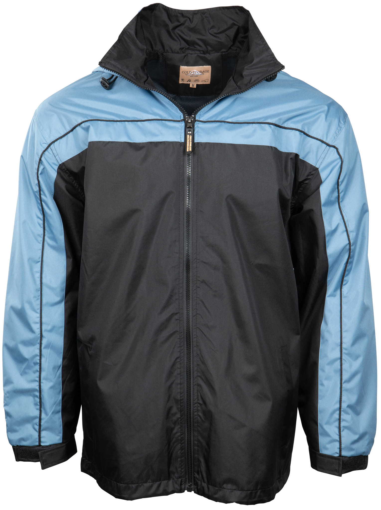 Men's Cold Storage Hoodie Windbreaker shown in Blue/Black (Multicolor)