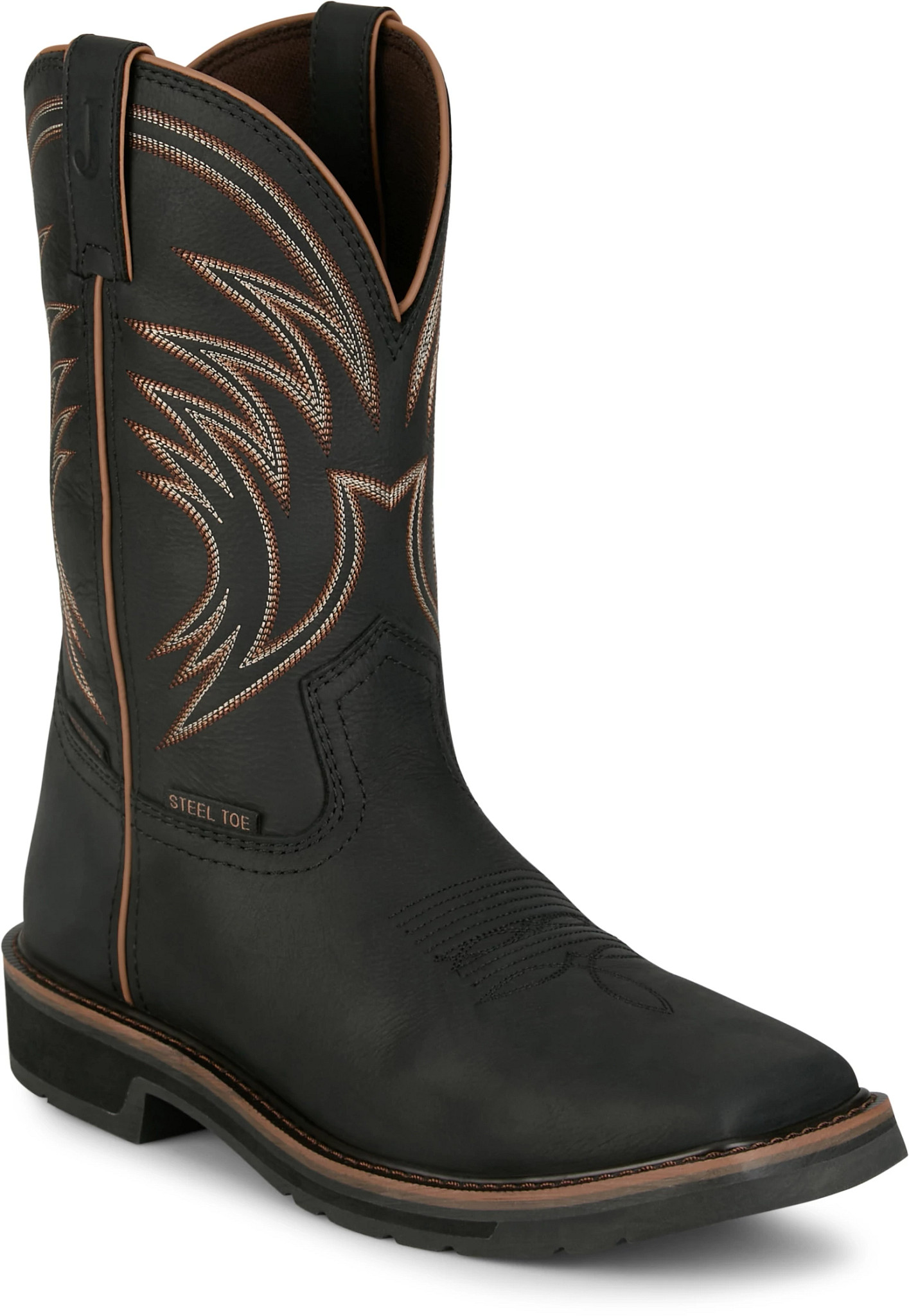 black square toe dress boots Justin Men's Ocean Front Pirarucu Western Boots main image 1