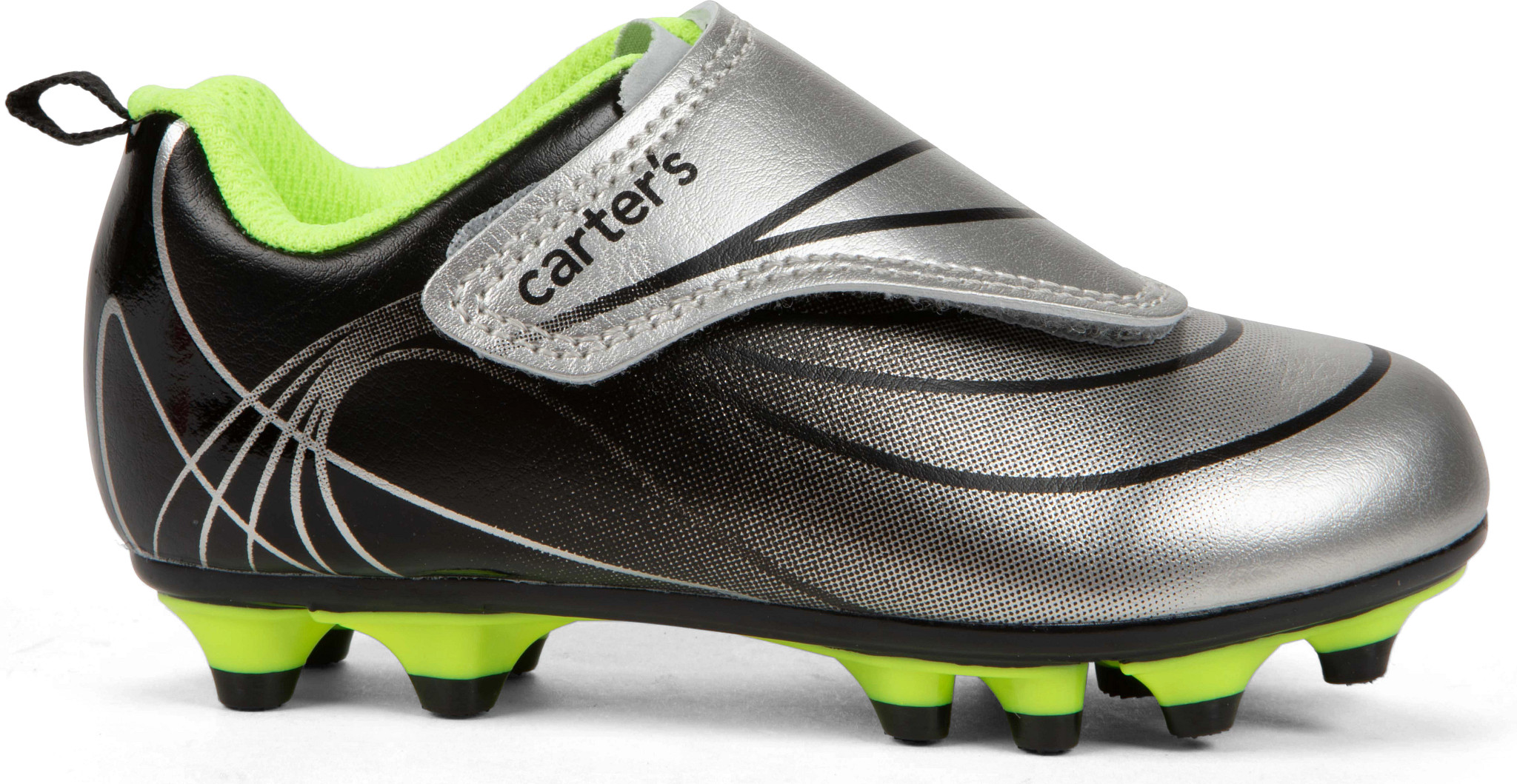 Toddler Boy's Carters Massey Soccer Cleat shown in Black/Silver (Black)