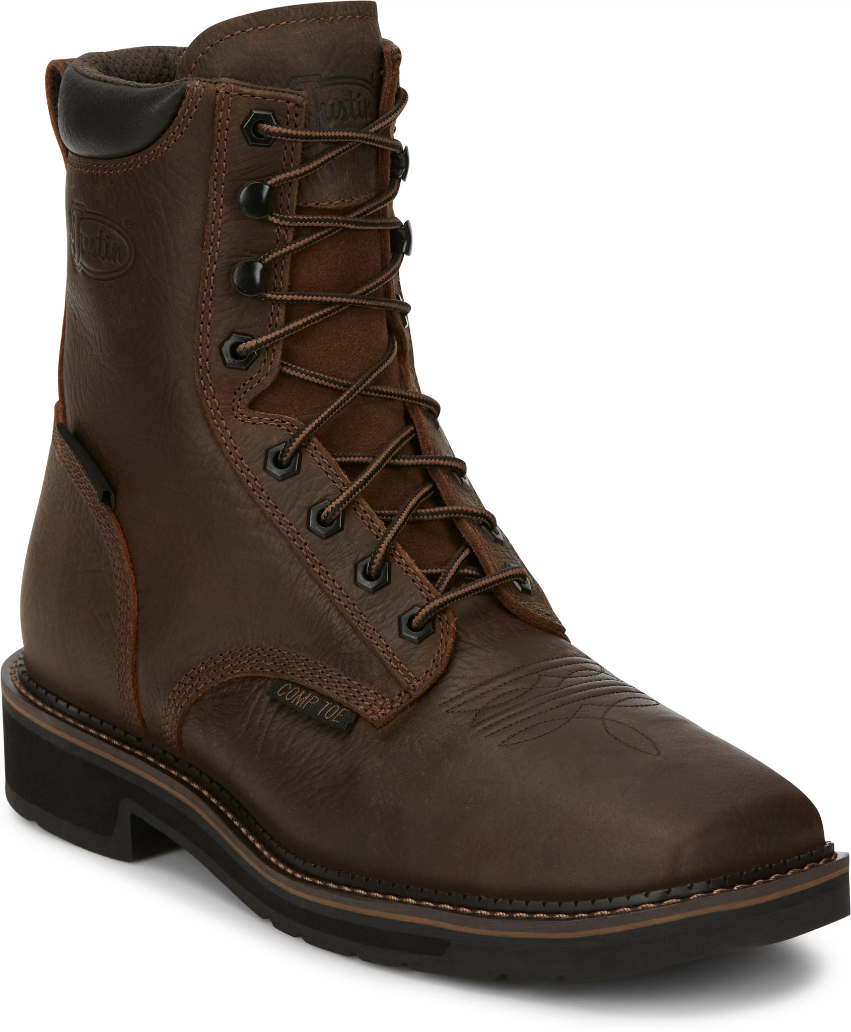 Justin steel toe work cheap boots academy