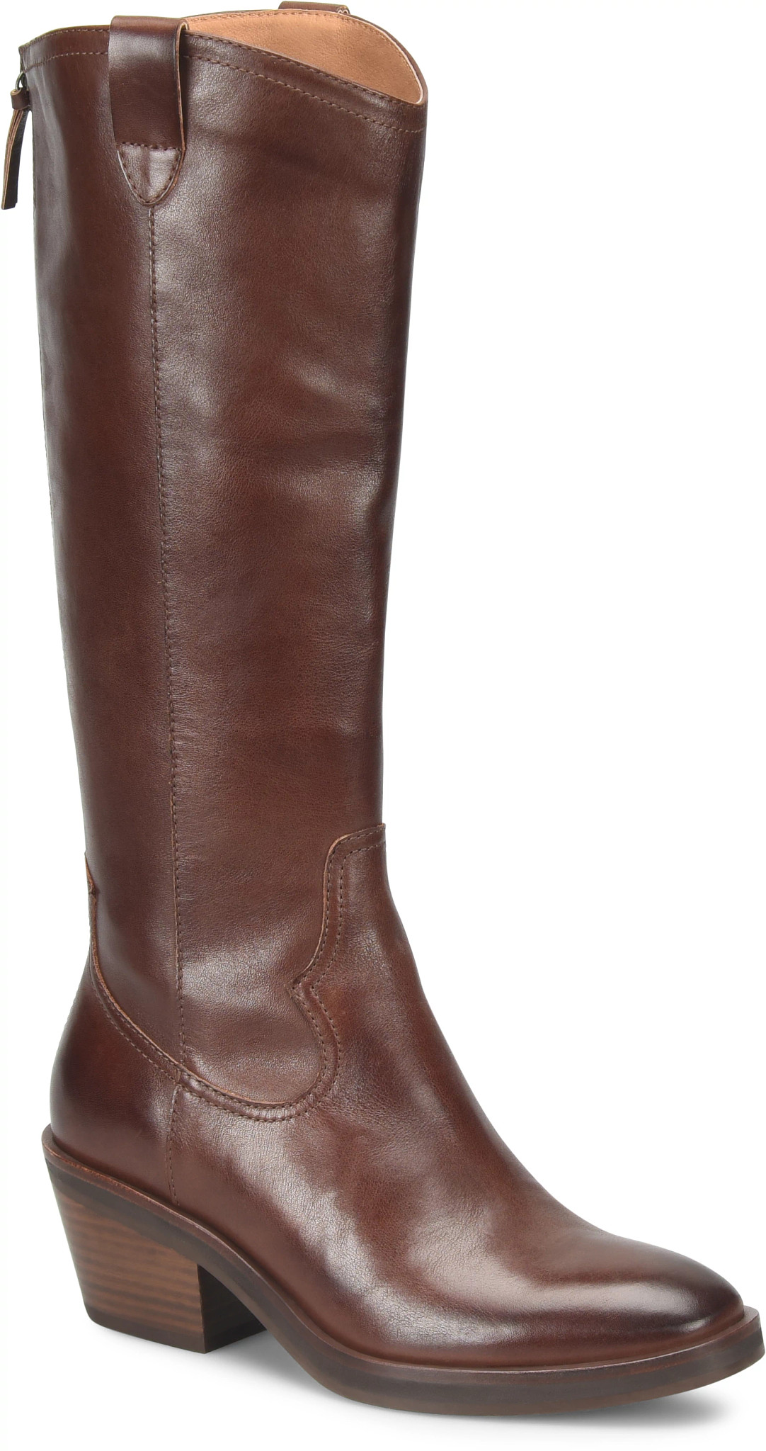 Womens Boots Knee High Size 9 Sofft high quality Brand Leather Sock Boot Wedge Zip Up Side