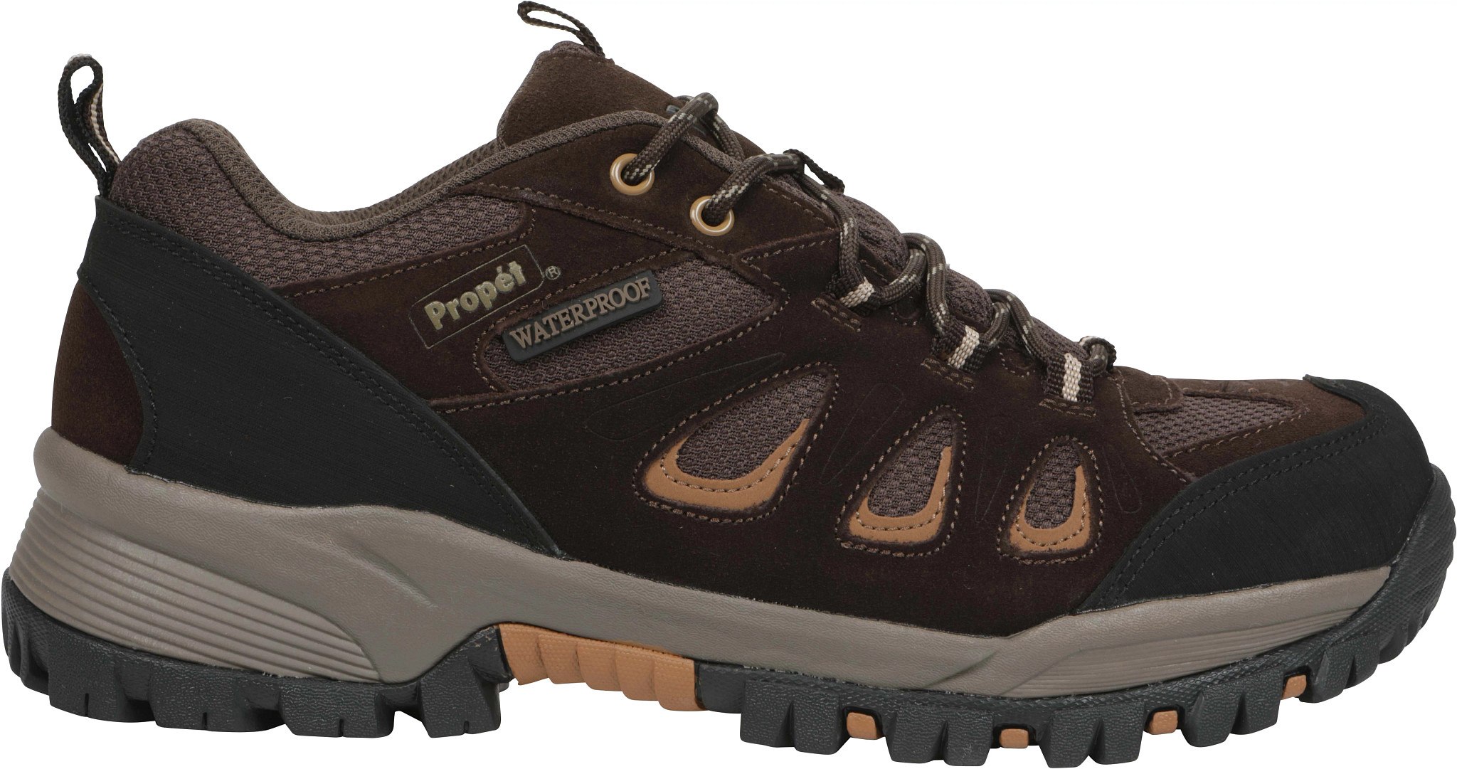 Men's Propet Canyon Walker Waterproof Low Trail shown in Brown (Brown)