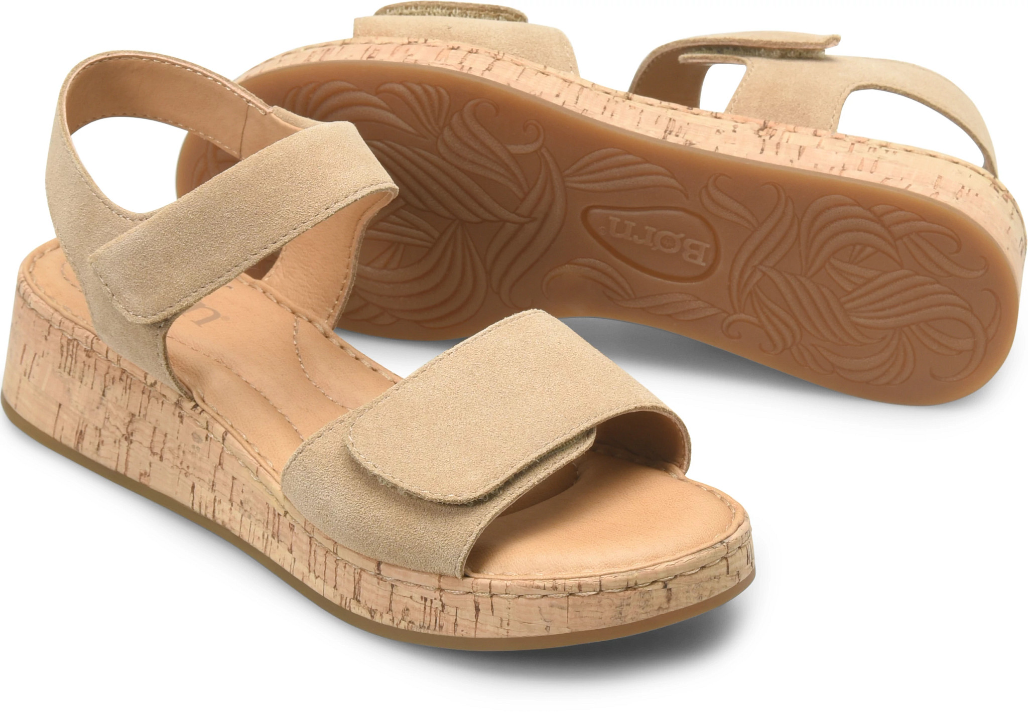 Born Brown and Cream Sandals with Slip-On Design Born Izabel Sandal - Free Shipping | DSW main image 3