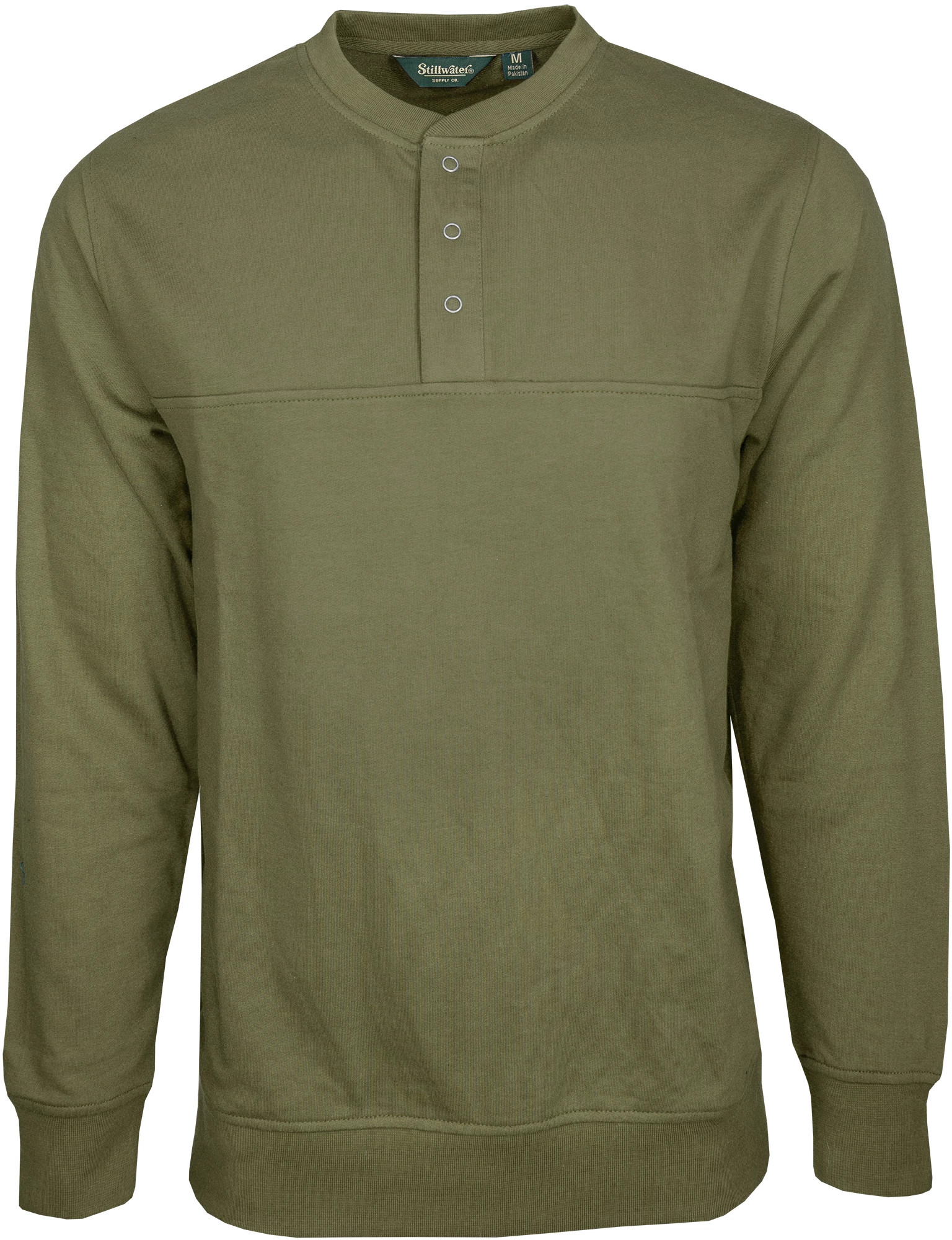 Men's Pacific Teaze Sherman French Terry Henley Pullover shown in Olive (Green)