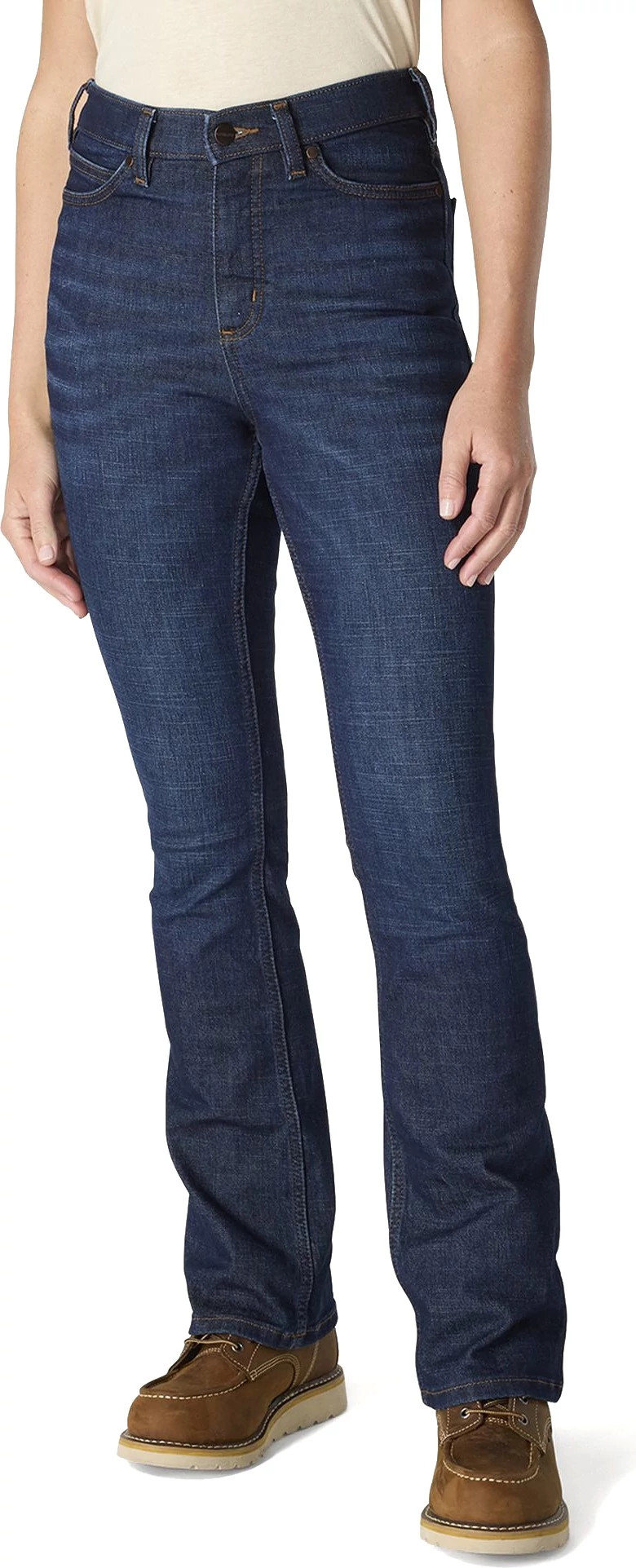 Women's Carhartt Tiller High Rise Bootcut Denim shown in Denim Downpour (Blue)