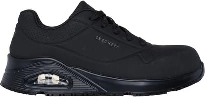 Women's Skechers Work Composite Toe Uno Delony shown in Black (Black)
