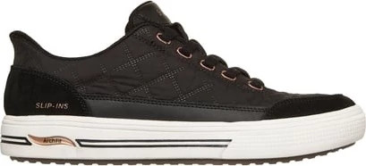 Women's Skechers Slip-Ins Arch Fit Arcade Cuddle Steps shown in Black (Black)
