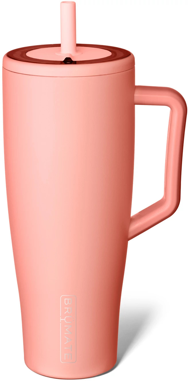 Brumate Era 40oz Straw Tumbler shown in Guava (Pink)