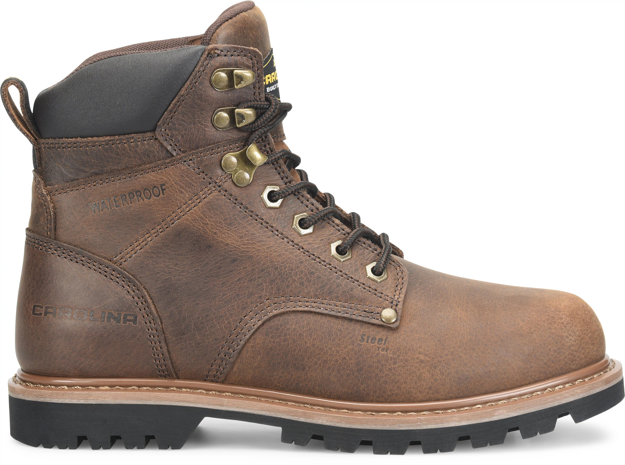 Men's Carolina 6 Inch Waterproof Steel Toe Boot shown in Brown (Brown)