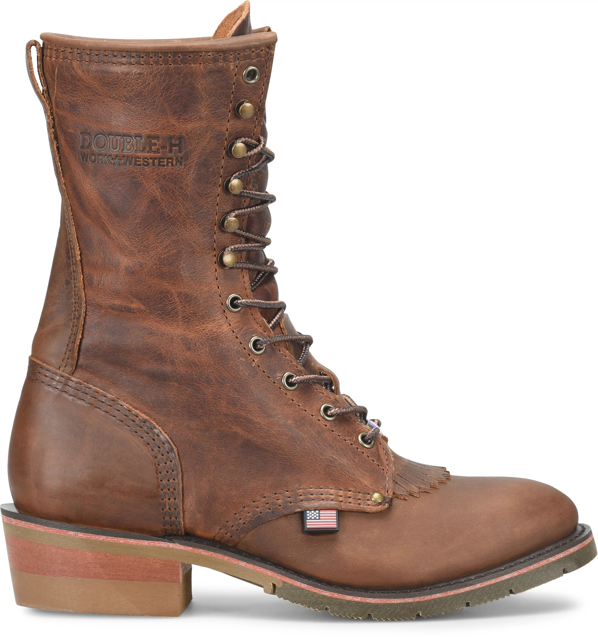 Men's Double-H 9 Inch Union Built Lewis shown in Brown (Brown)