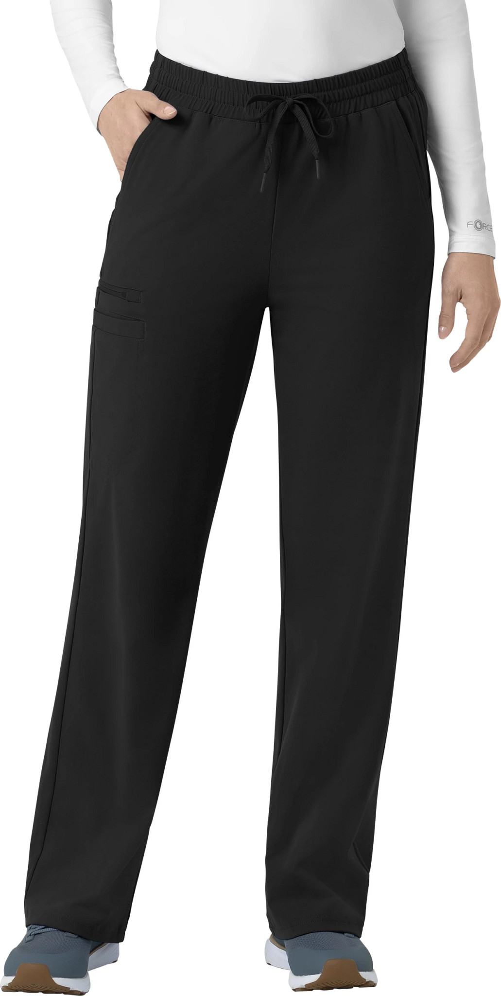 Women's Carhartt Force Cross-Flex Knit Boot Cut Pant shown in Black (Black)