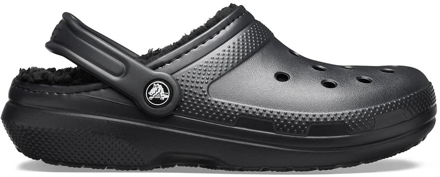 Men's Crocs Classic Lined Clog shown in Black (Black)