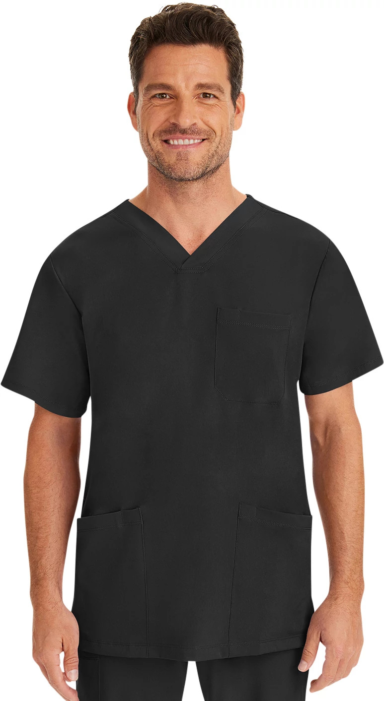 Men's Healing Hands HH Works Matthew V Neck shown in Black (Black)