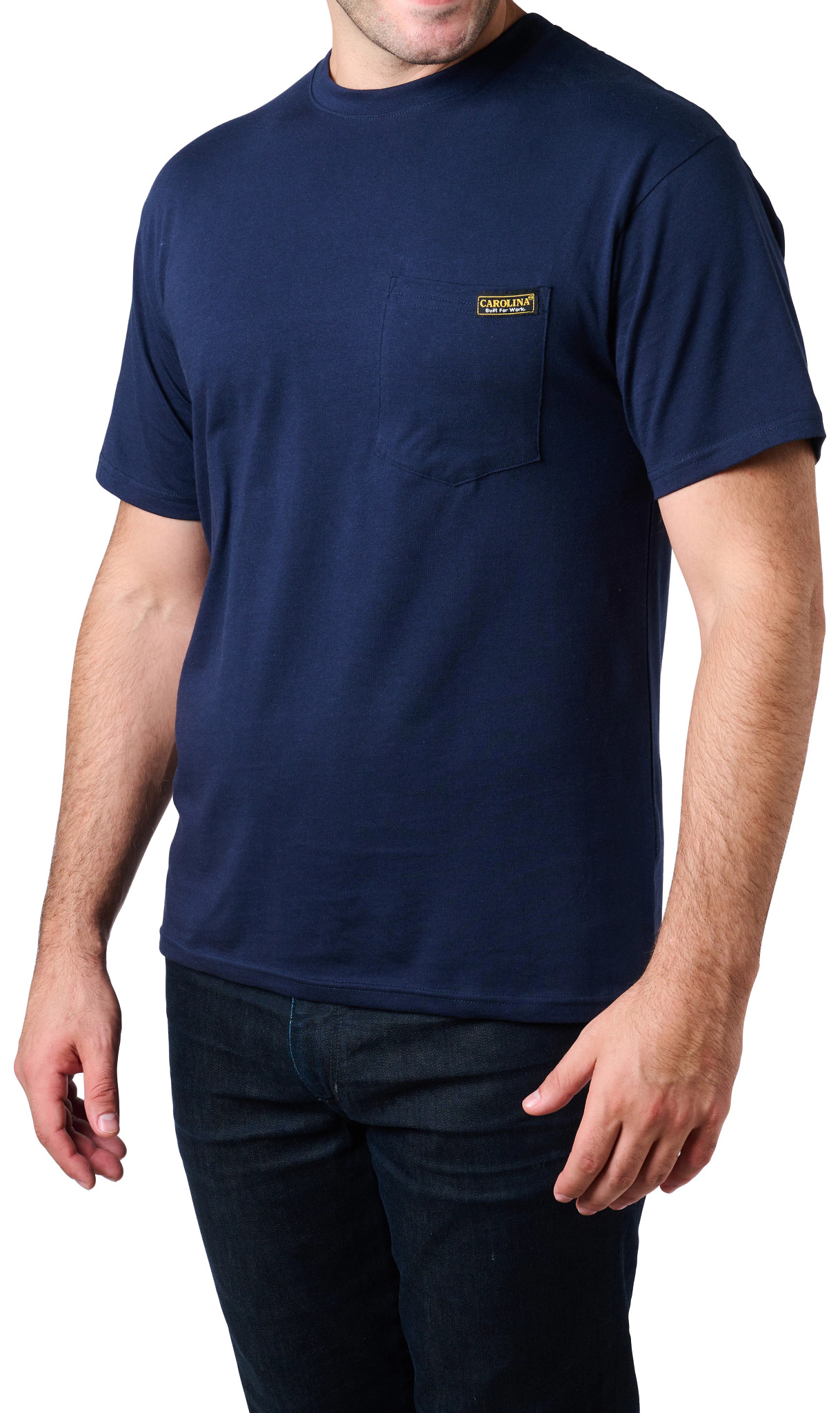 Carolina Pocket Tee se muestra en la Navy Blue (Azul)