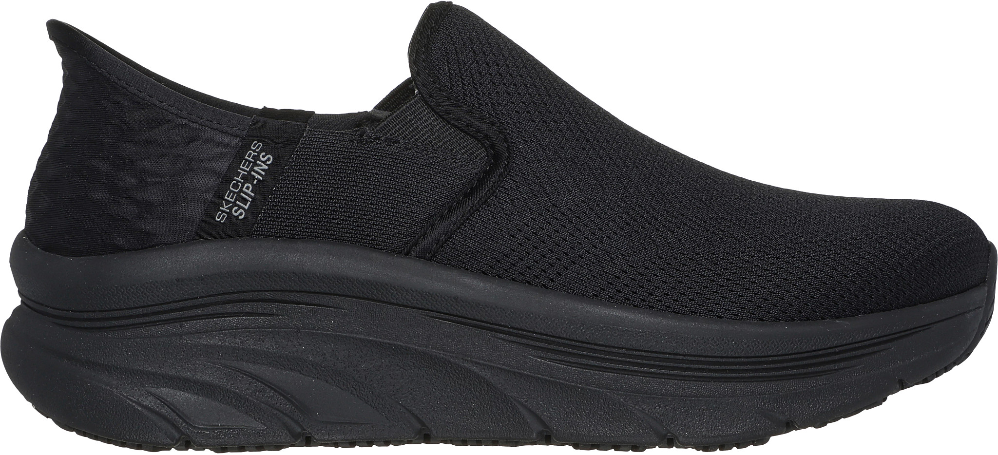 Women's Skechers Slip-Ins Slip Resistant D'Lux Walker Ugina shown in Black (Black)