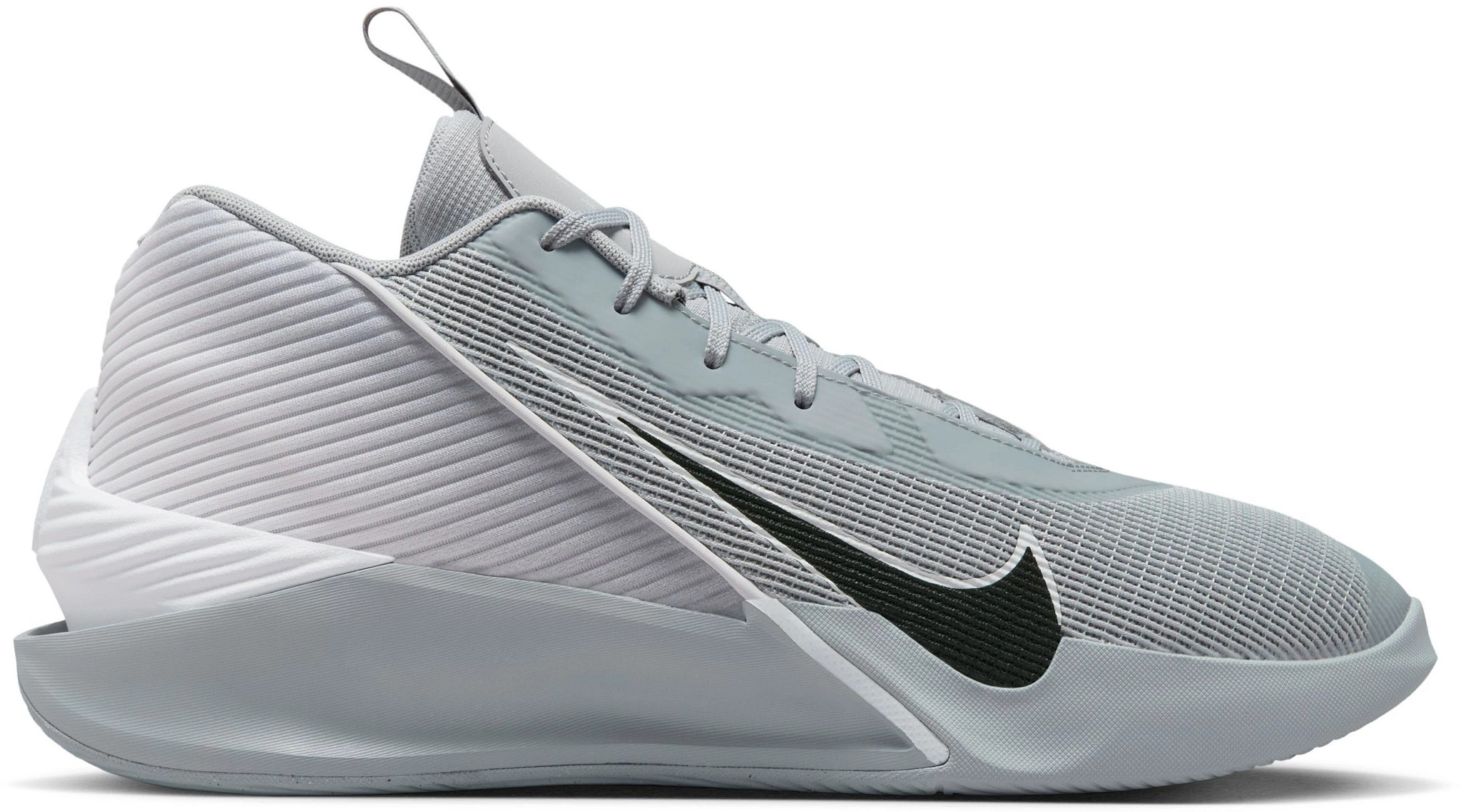 Men's Nike Jump Academy Mid Basketball shown in Gray White (Grey)