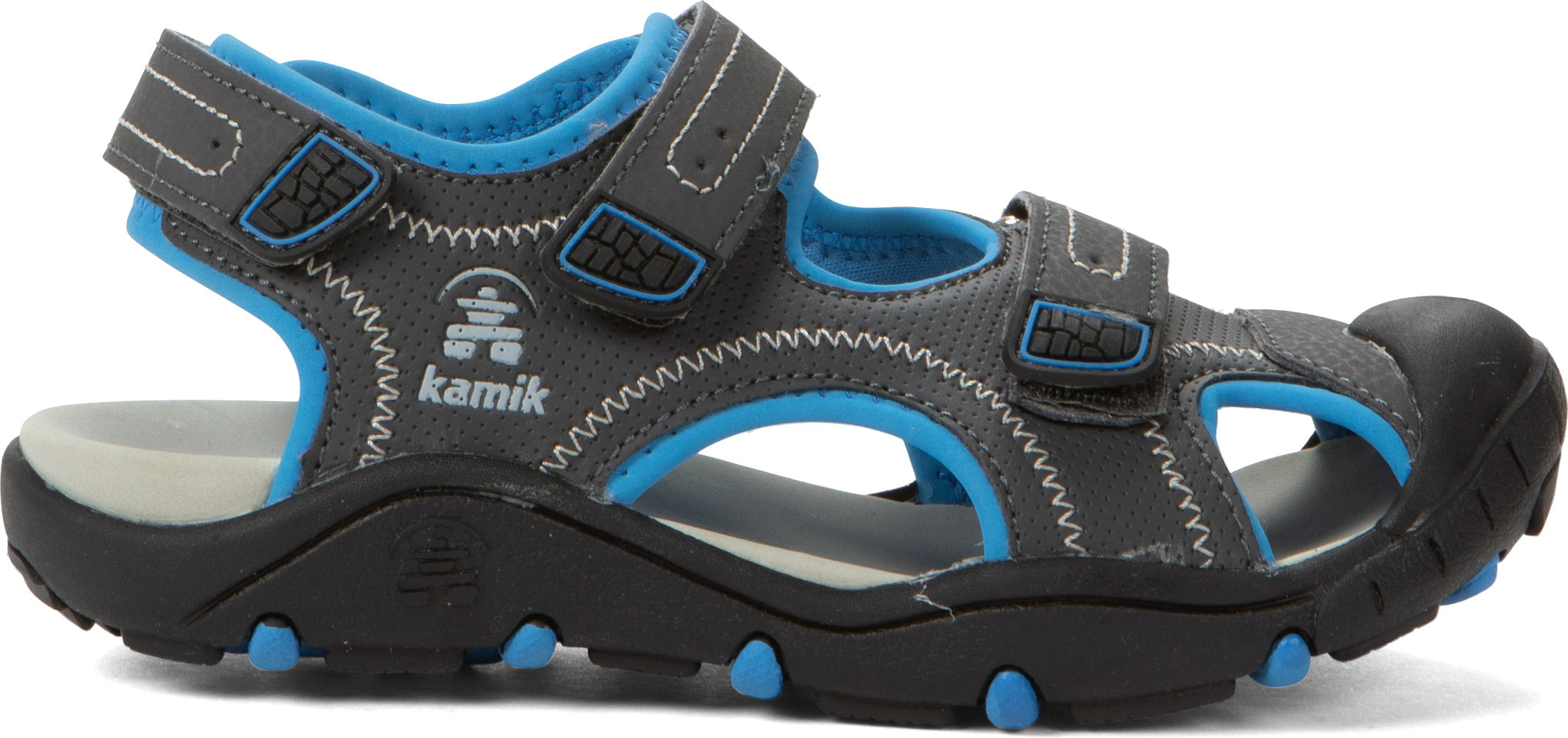 Boy's Kamik Seaturtle 2 Closed Toe Sandal shown in Gray/Light Blue (Grey)