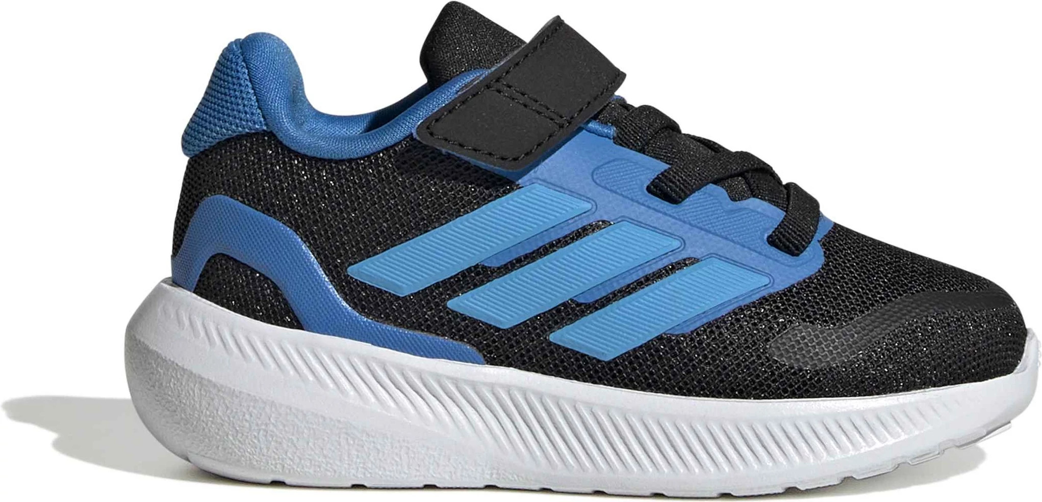 Toddler Boy's Adidas Run Falcon 5 El shown in Black/Blue (Black)