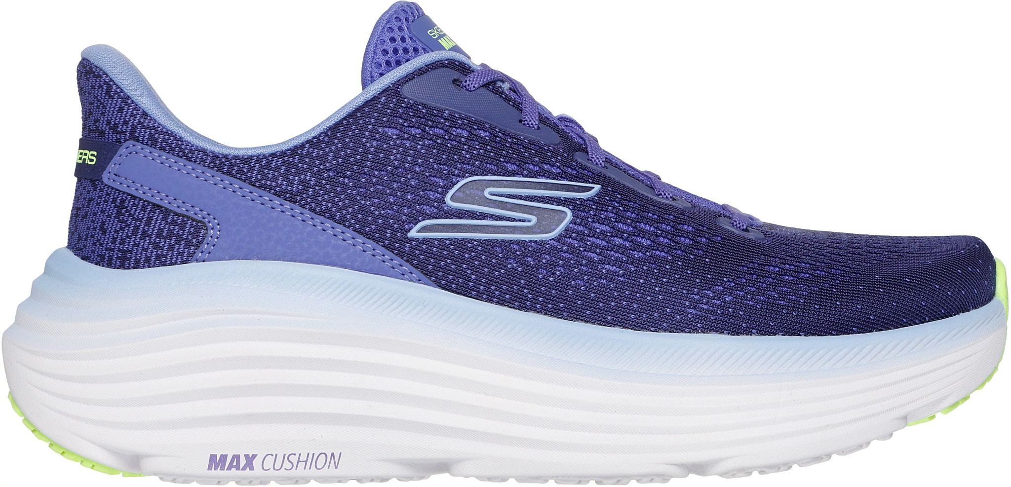 Women's Skechers Max Cushioning Endeavour Kauska shown in Purple/Blue (Purple)
