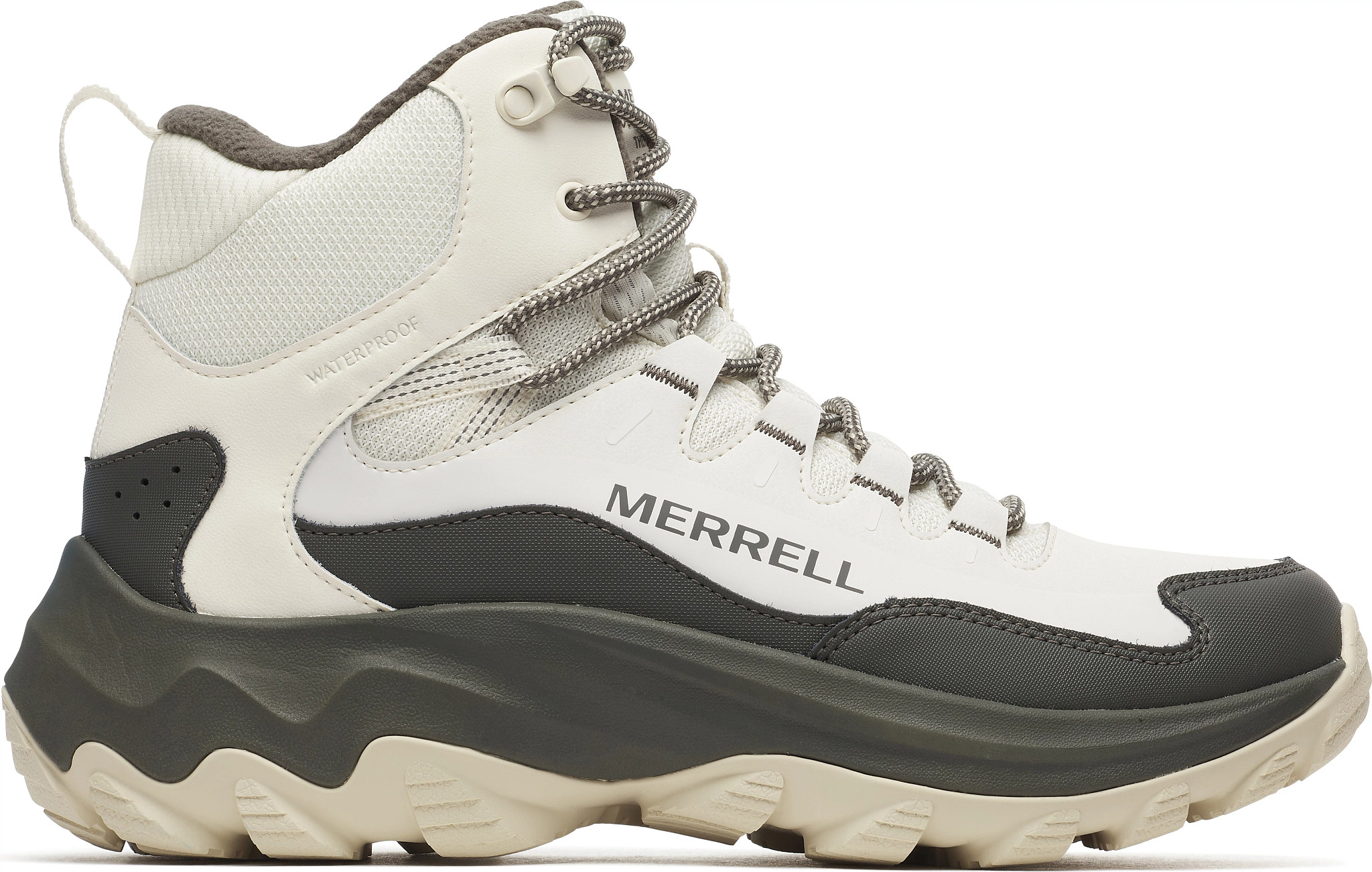 Women's Merrell Waterproof Thermo Chill 2 Hiker shown in Chalk/Charcoal (Off White)
