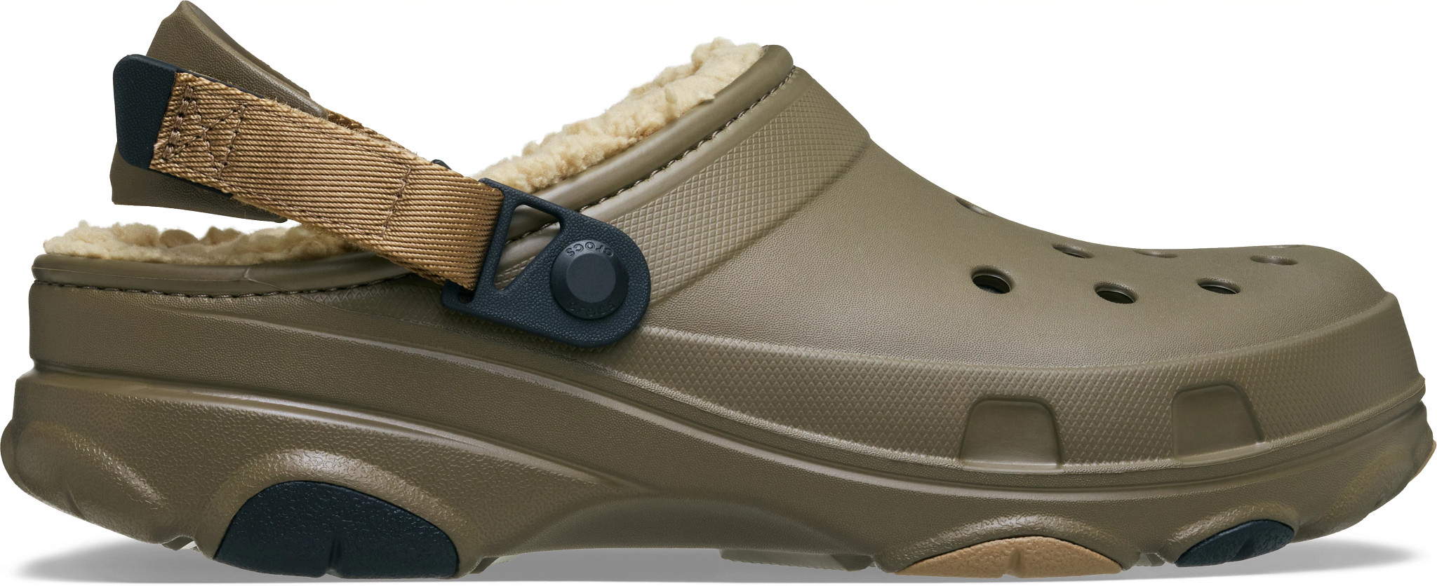 Men's Crocs All Terrain Lined Clog shown in Walnut (Brown)