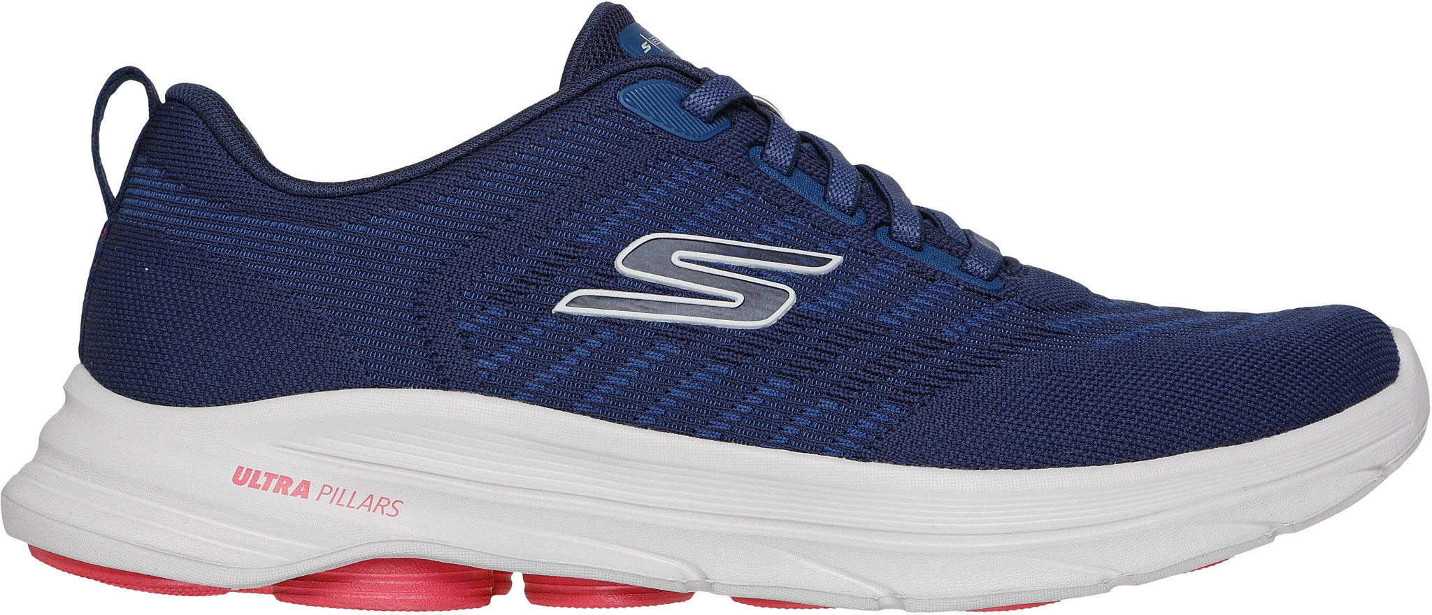 Men's Skechers Go Walk 8 Bungee Slip On Runner shown in Navy Red (Blue)