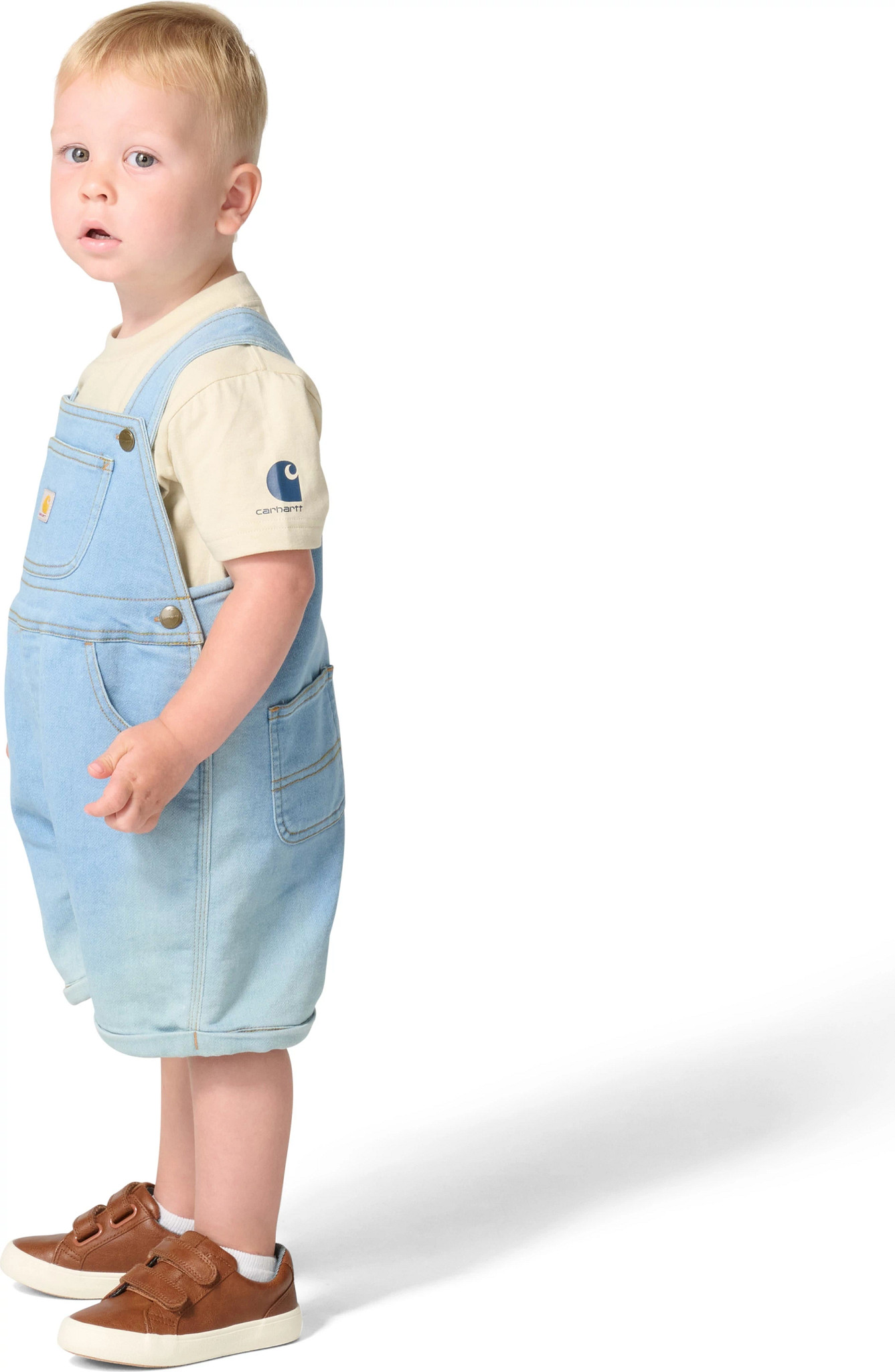Toddler Boy's Carhartt Short Sleeve T-Shirt & Denim Shortall Set